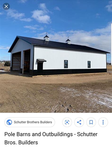 metal barn house pics|white and black pole barn.